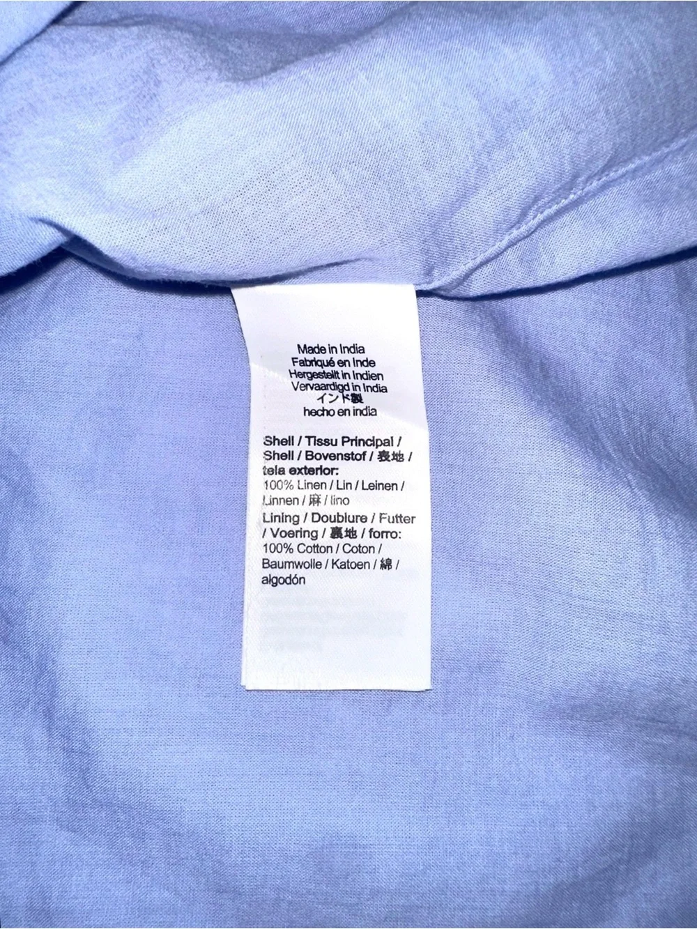 J. Crew Linen Daydream Blue Smocked Long Balloon Sleeve Midi Dress SMALL TALL